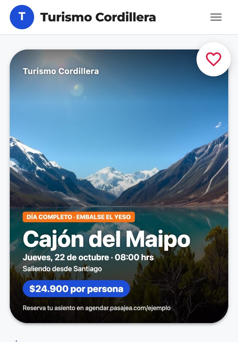 Viaje con el corazón para guardarlo como favorito